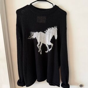 Man Who Captured Sunshine Black Horse Sweater